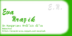 eva mrazik business card